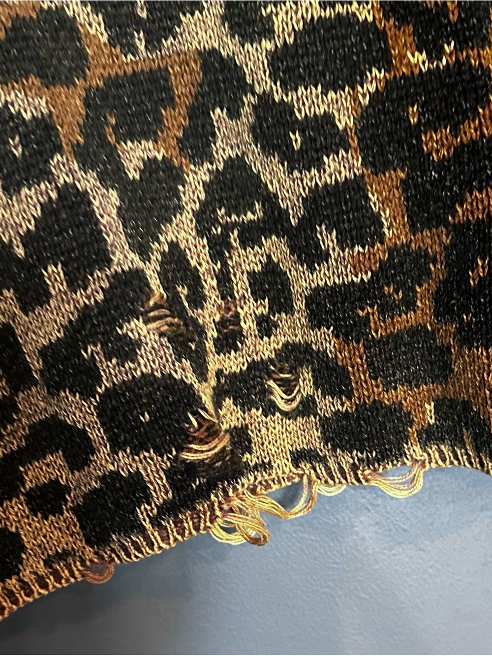 The Ragged Priest Leopard Print Distressed Tina Knit Sweater - Picture 9 of 10
